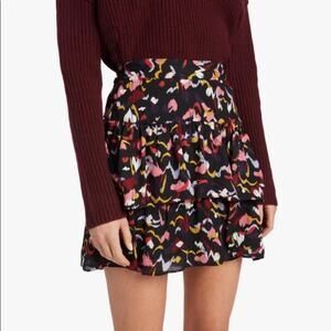 A.L.C. Baxter Printed Tiered Ruffle Mini Skirt